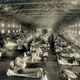 Flu patients at a temporary hospital in Kansas, 1918.